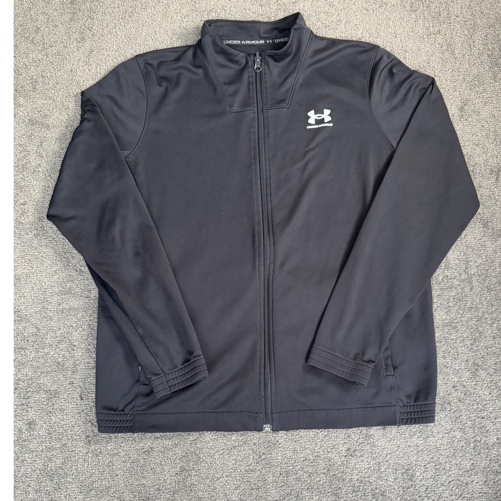 Under Armour ColdGear Mens XL Black Full Zip Fitted Track Jacket Training Layer